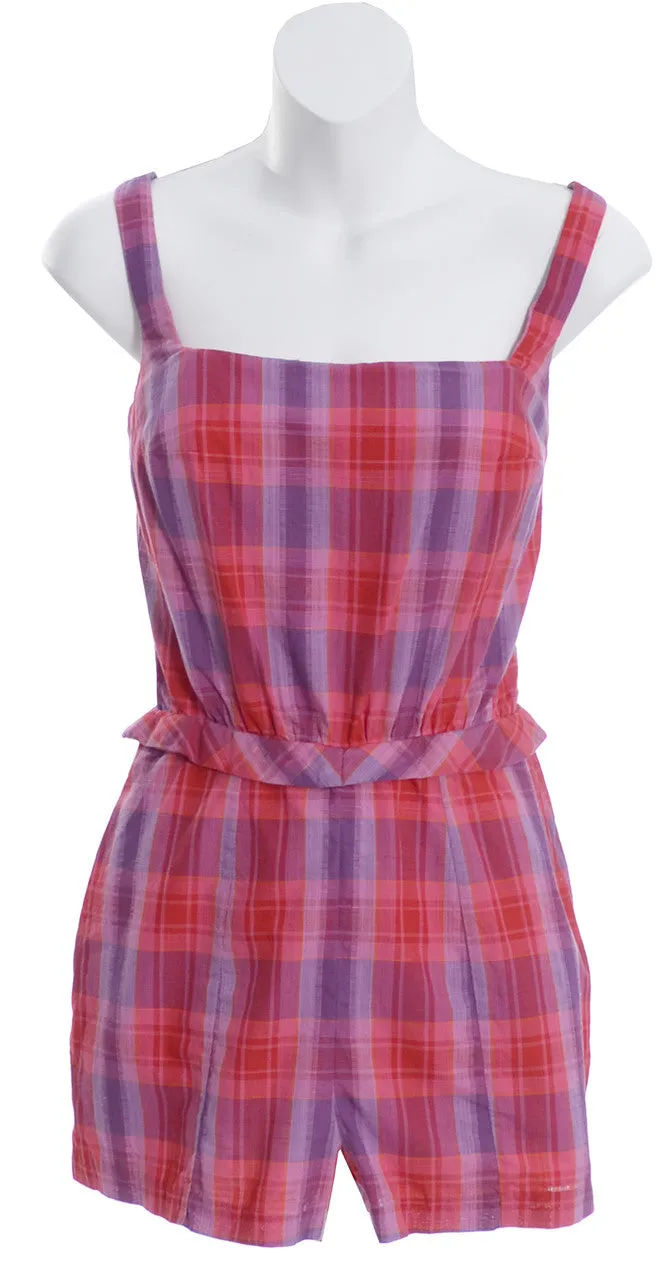 1950's Elisabeth Stewart Plaid Vintage Summer Romper or Playsuit