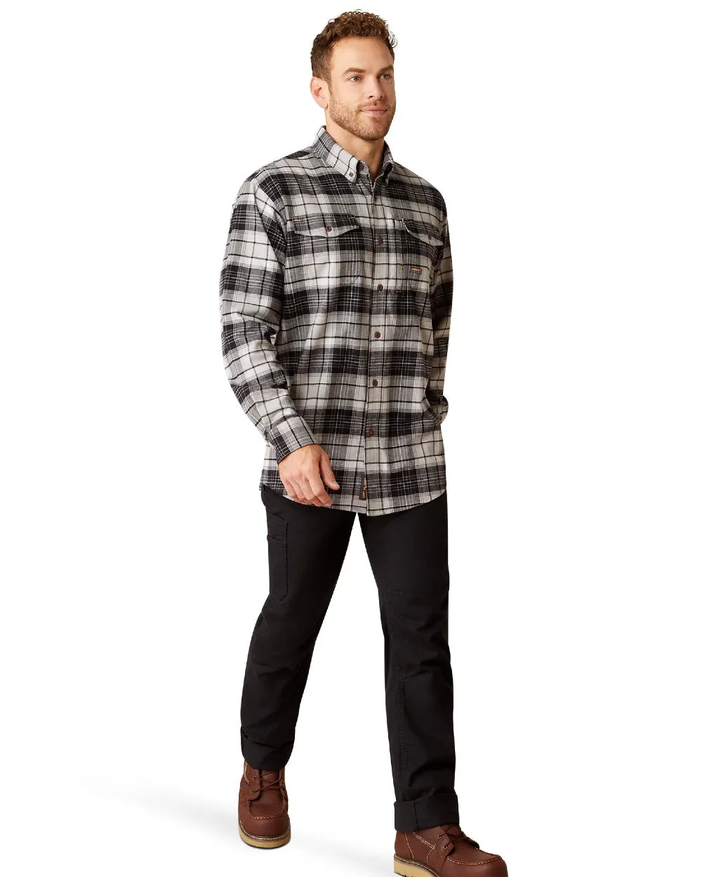 Ariat Mens Rebar Flannel Durastretch Work Shirt