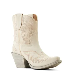 Ariat Women's Chandler Cloud White Suede Snip Toe Western Booties 10050899