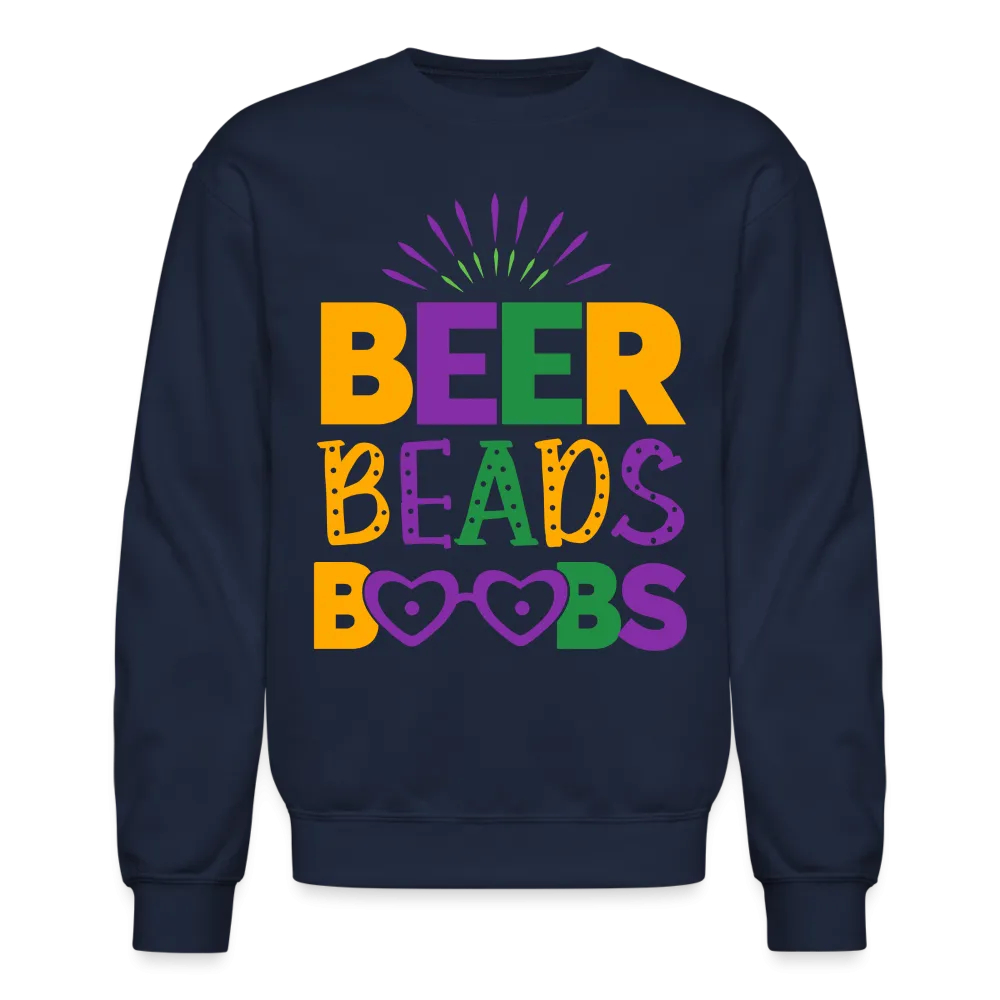 Beer Beads Boobs Sweatshirt (Mardi Gras)