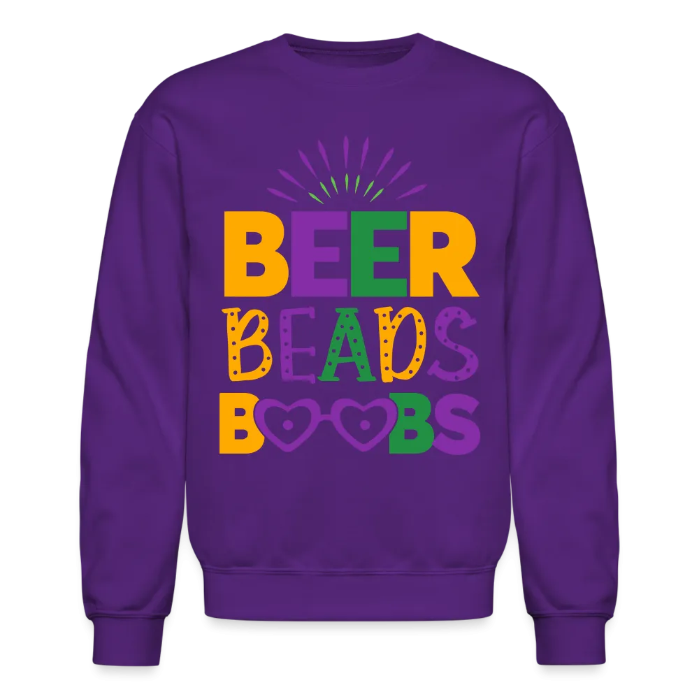 Beer Beads Boobs Sweatshirt (Mardi Gras)