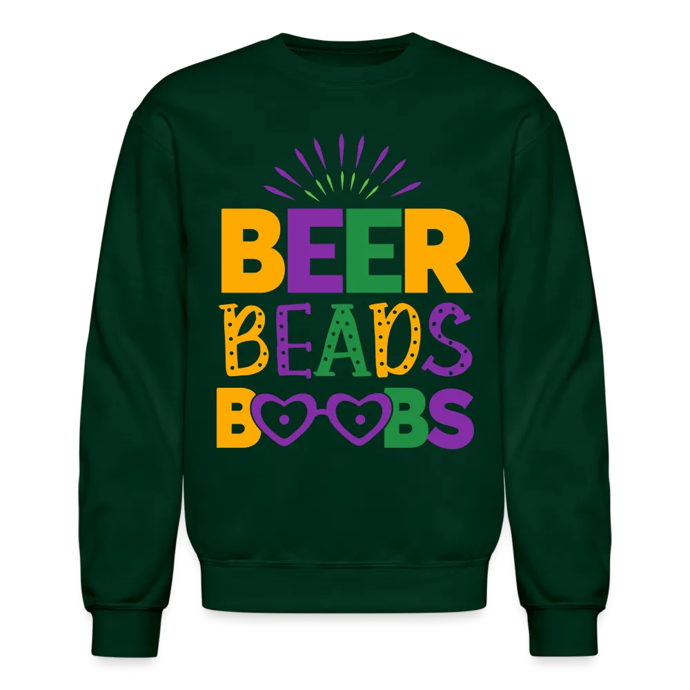 Beer Beads Boobs Sweatshirt (Mardi Gras)