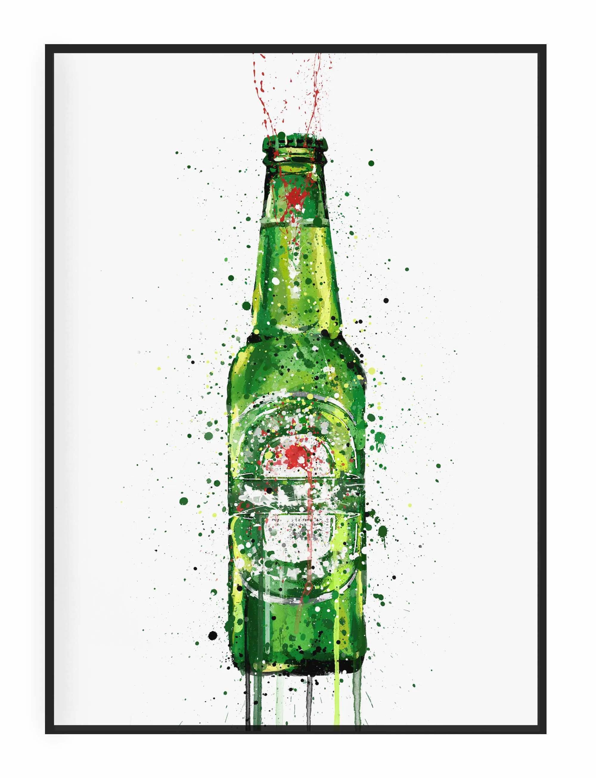 Beer Bottle Wall Art Print 'Malachite'