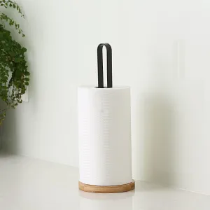 Black & Bamboo Paper Towel Holder