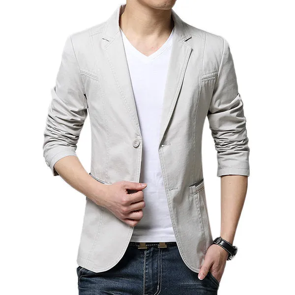 Casual Cool Solid Color Slim Blazers Suits for Men Spring Korean Style Fashion