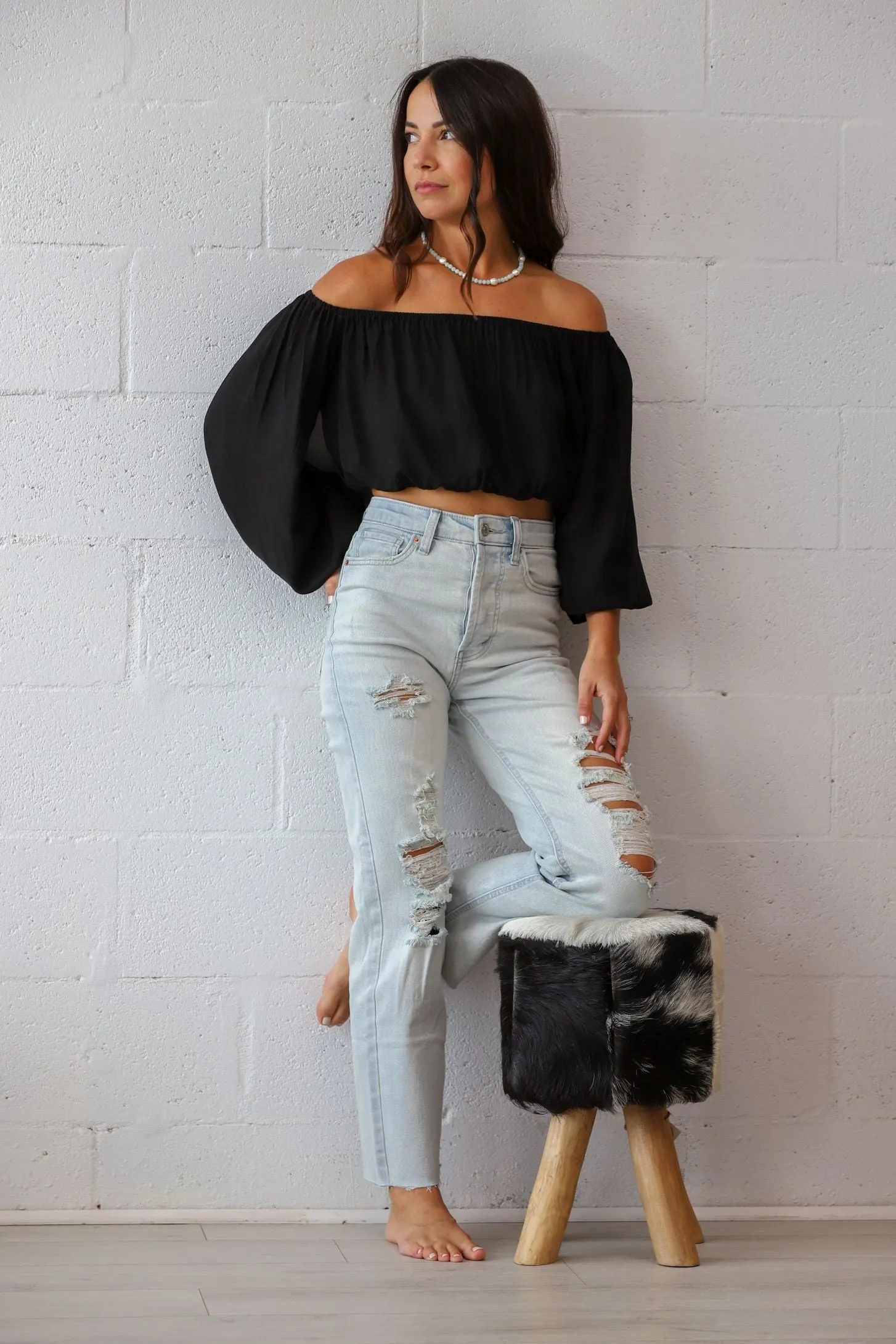 Charlie Crop Top in Black