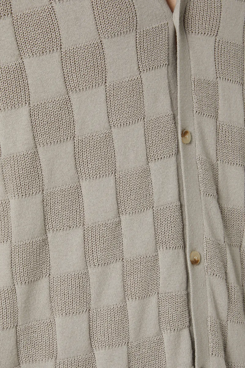 Checker Knit Shirt - Coconut