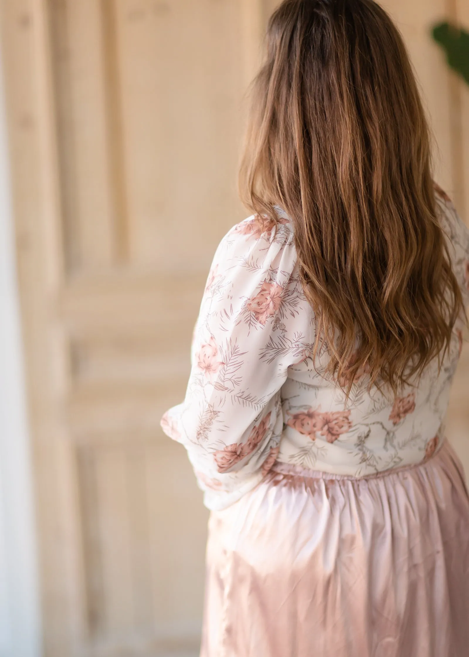 Cream Floral Flowy Blouse - FINAL SALE