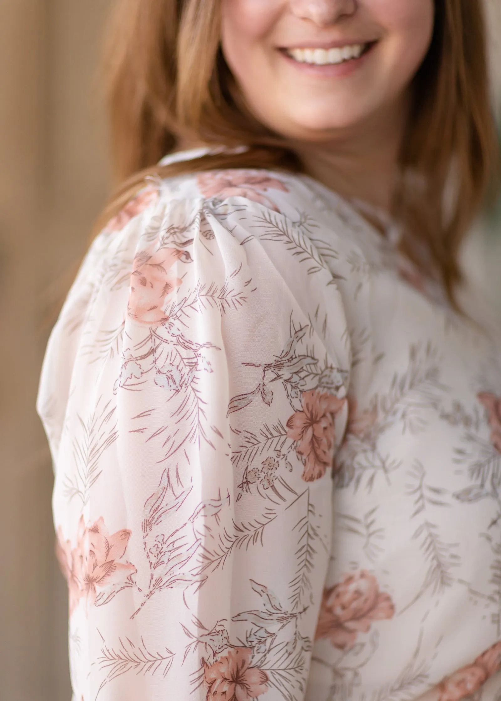 Cream Floral Flowy Blouse - FINAL SALE