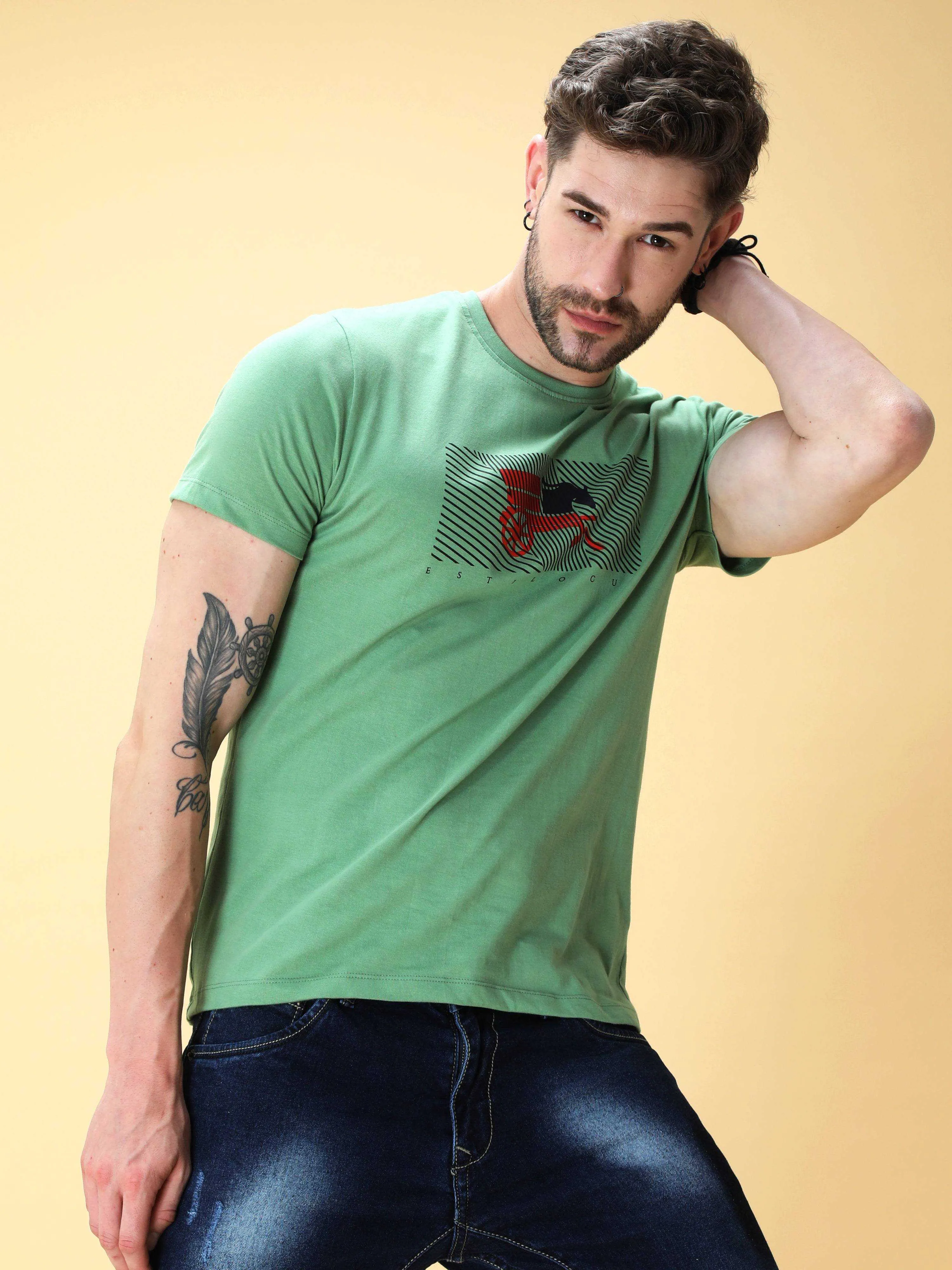 Fern Green Crew Neck T-Shirt