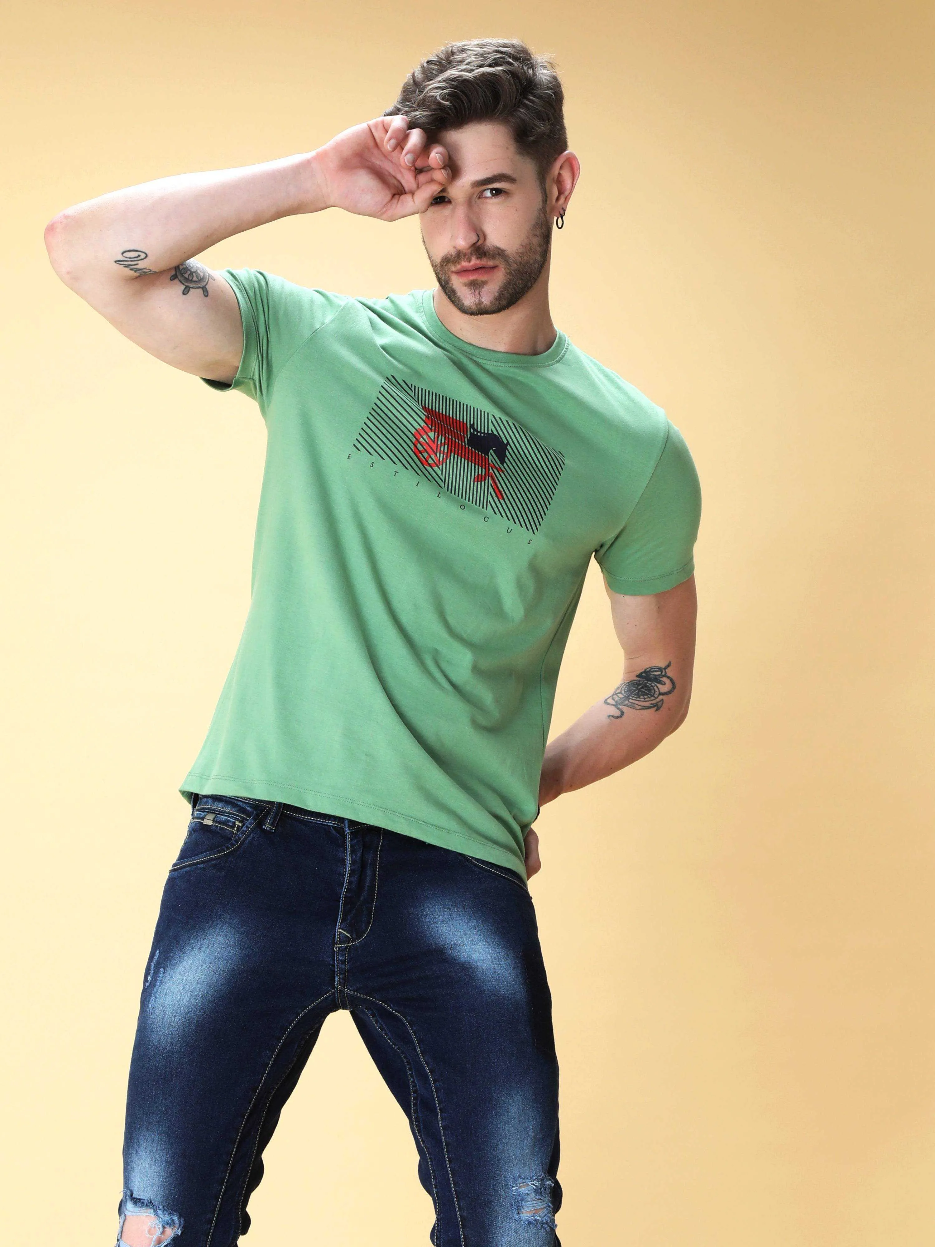 Fern Green Crew Neck T-Shirt