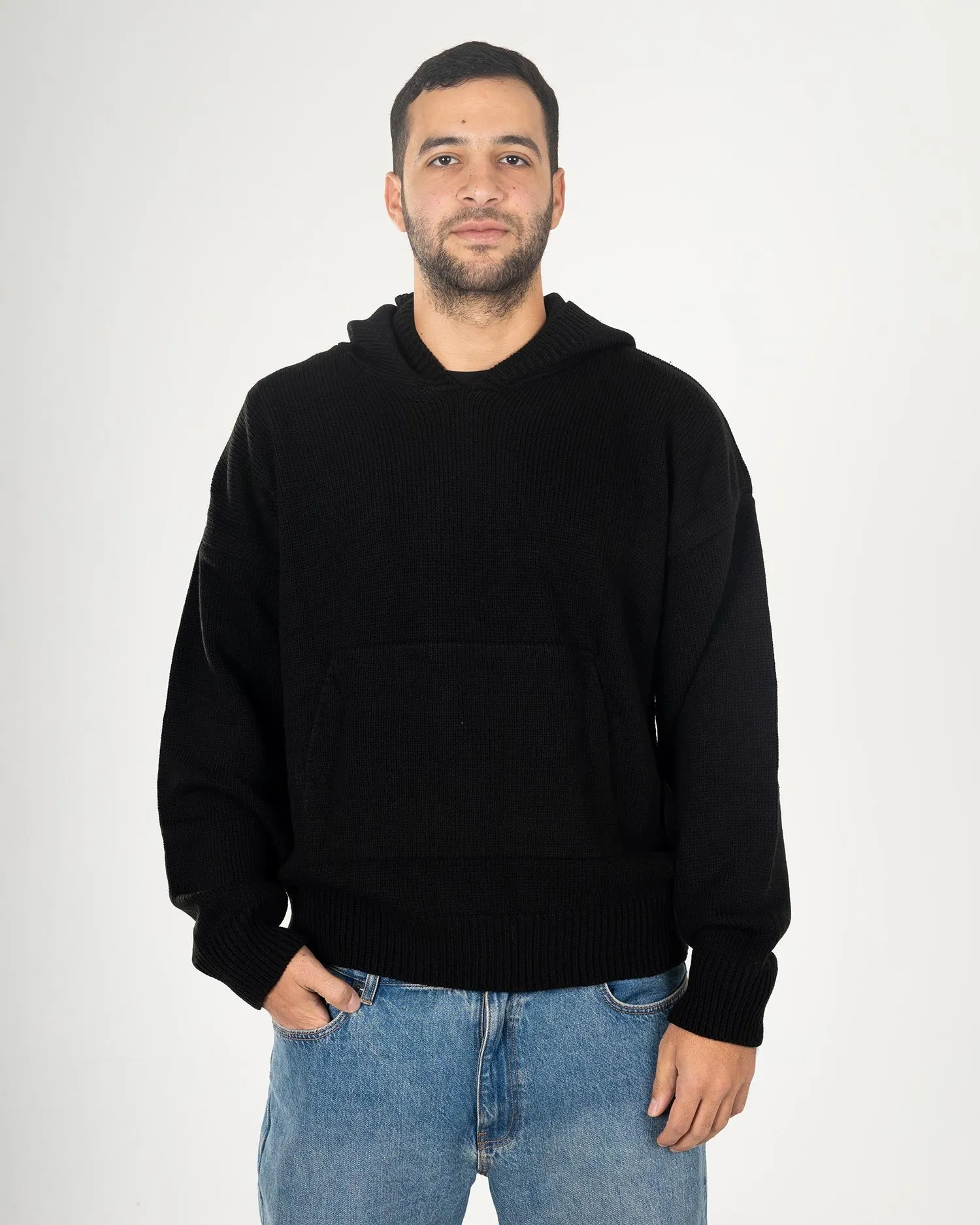 Knitted Oversized Tricot Hoodie - V Y C