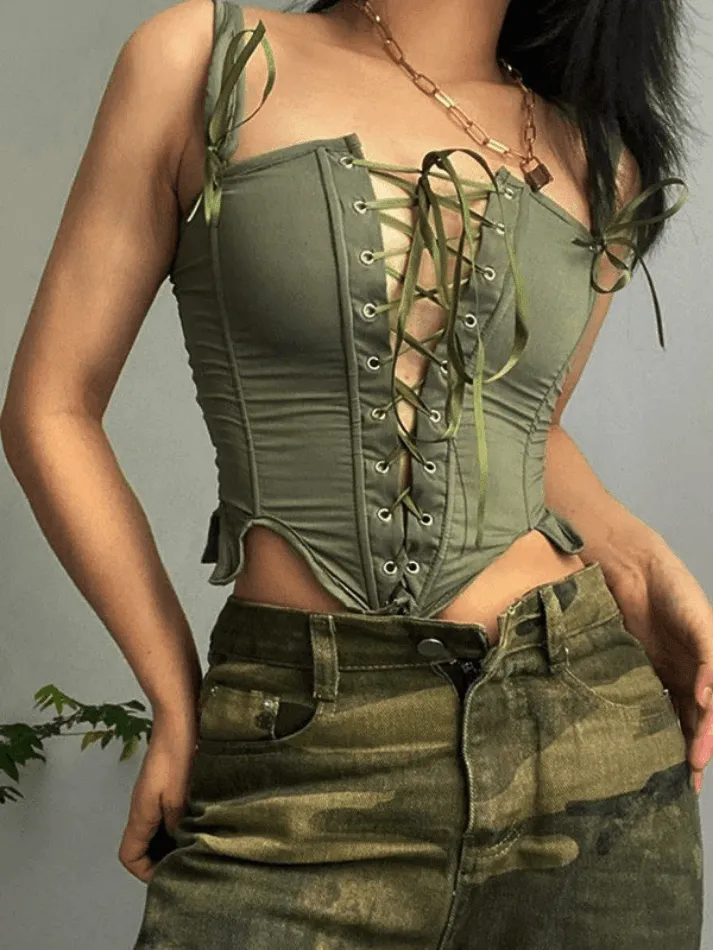 Lace Up Corset Top