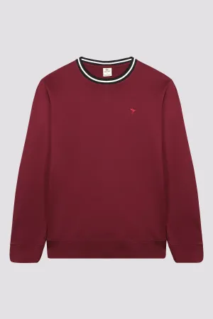 Maroon Textured Rib Sweatshirt - W23 - MSW078R