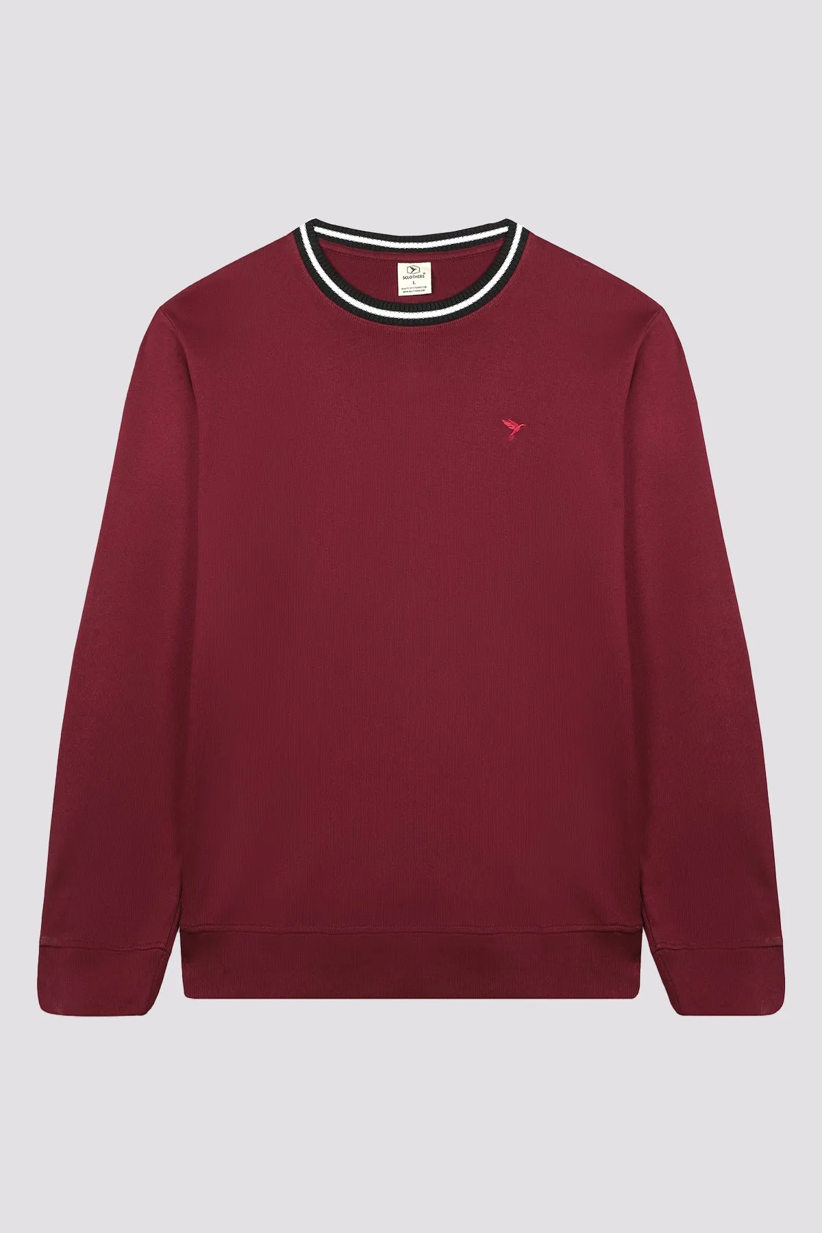 Maroon Textured Rib Sweatshirt - W23 - MSW078R