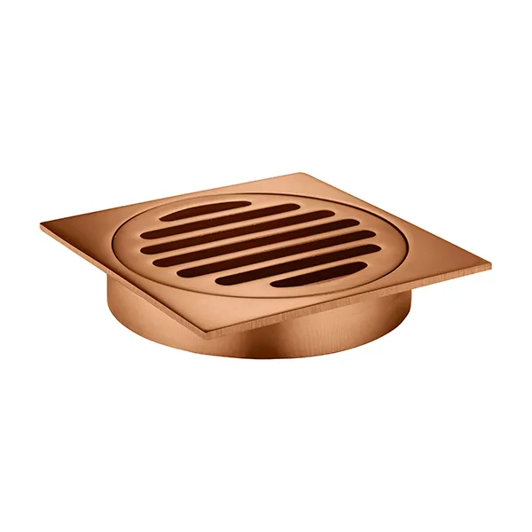 Meir Square Floor Grate Shower Drain 100mm Outlet Lustre Bronze