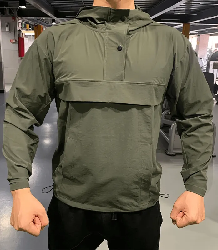 Men's Windproof Waterproof Sports Sweatshirt with Hood for Training - SF0891