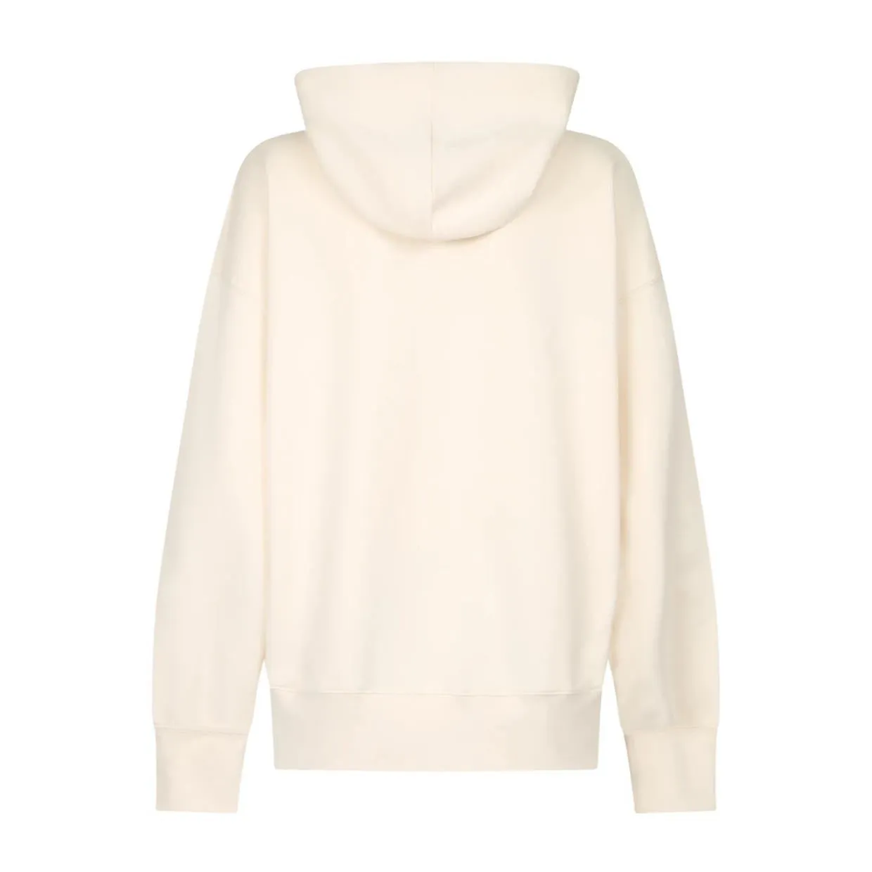 MSGM Cream Print Logo Hoodie