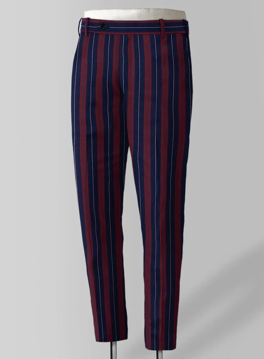 Napolean Izzaro Stripe Garnet Blue Wool Suit