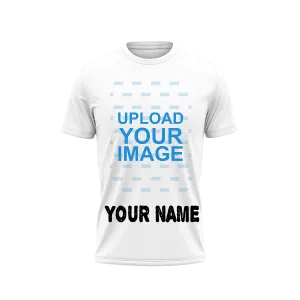 Photo With Name Printed Tshirt. Round Neck T-Shirt.