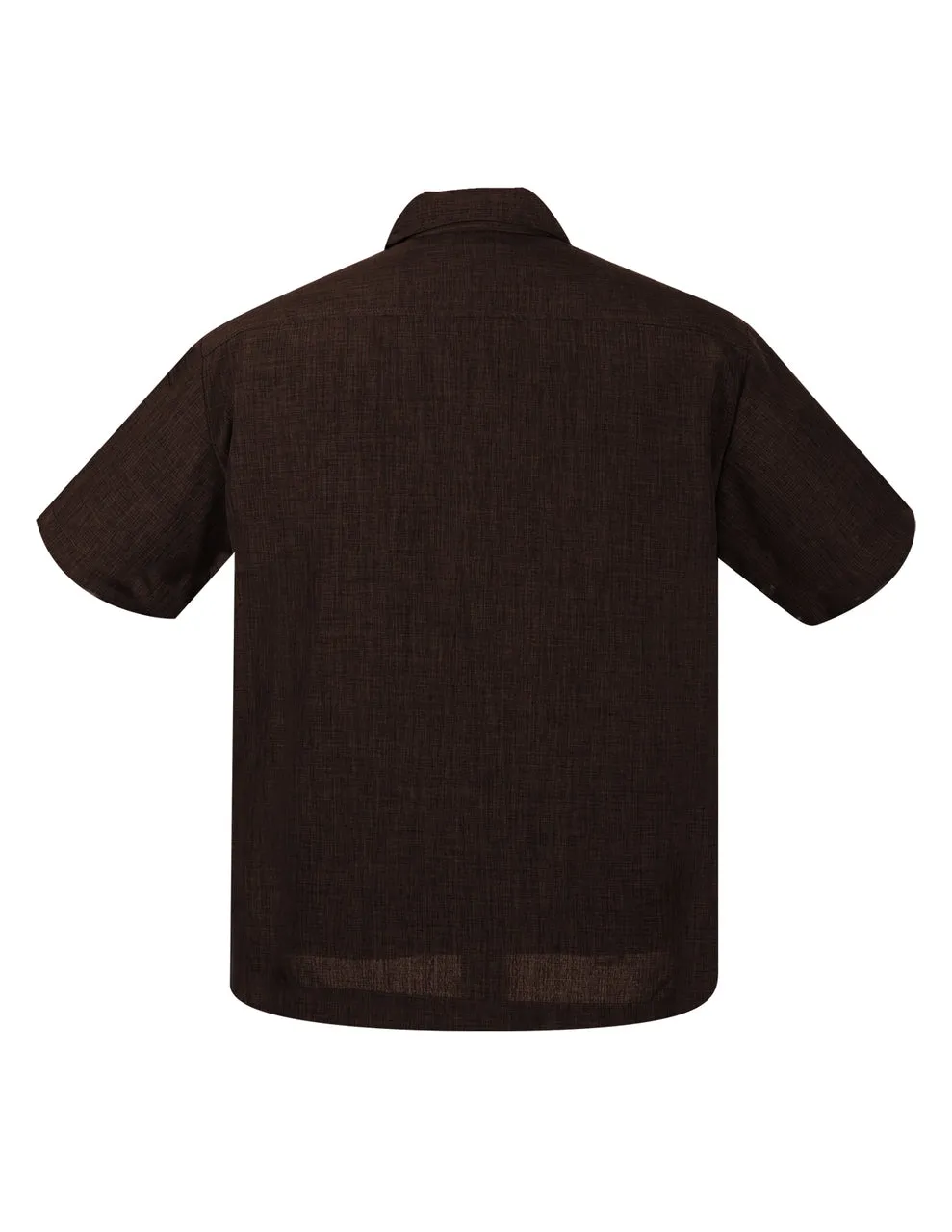 PopCheck Double Panel Bowling Shirt in Brown/Stone