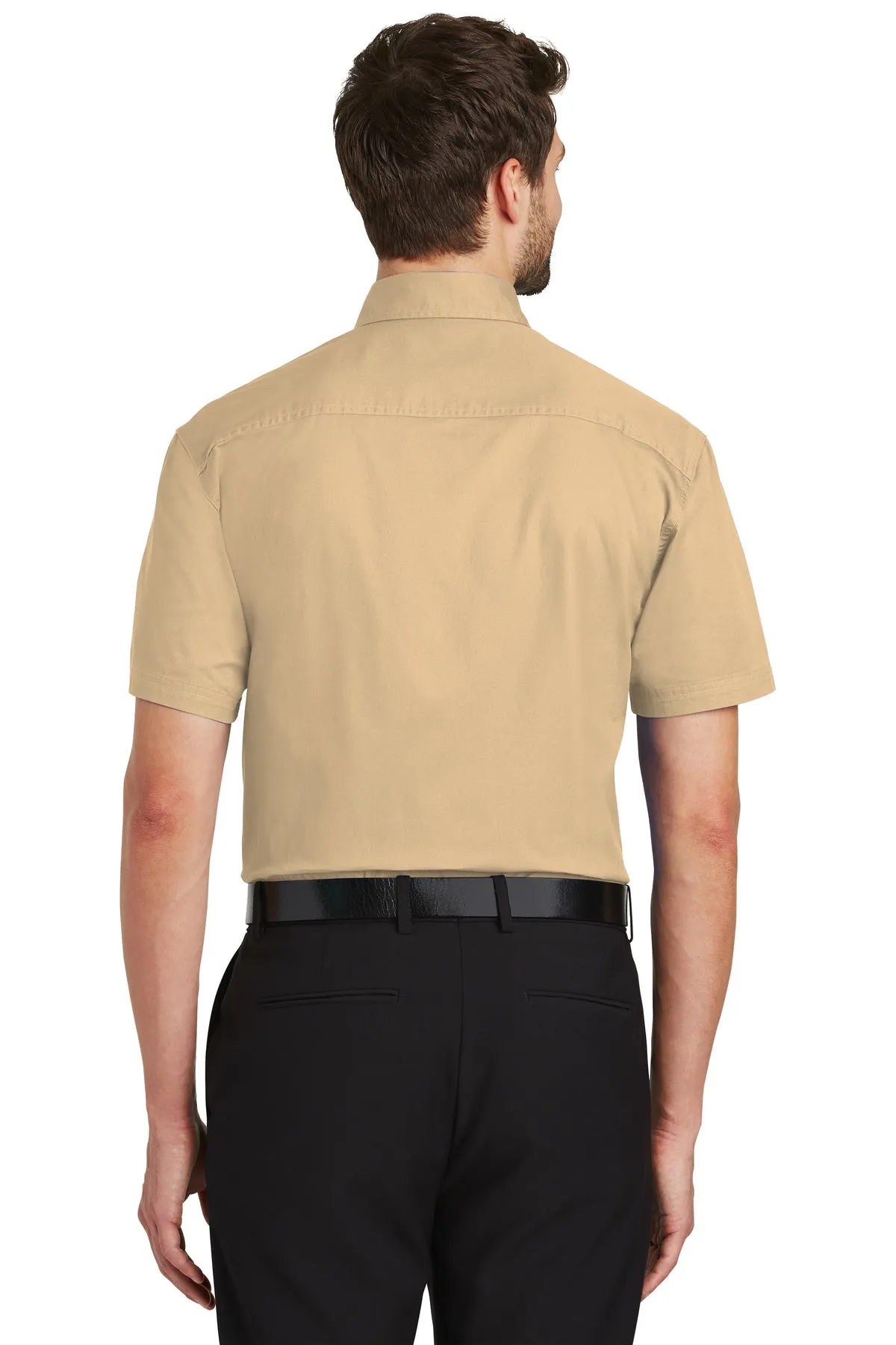 Port Authority Short Sleeve Custom Twill Shirts, Stone