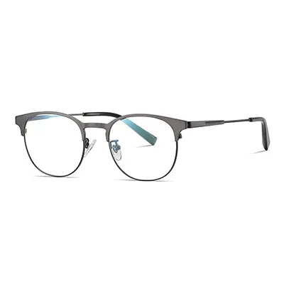 Ralferty Men's Full Rim Round Titanium Eyeglasses D906t