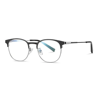 Ralferty Men's Full Rim Round Titanium Eyeglasses D906t