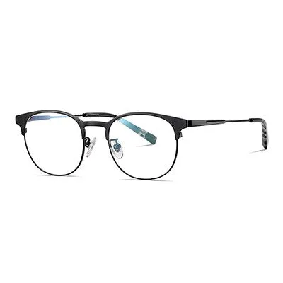 Ralferty Men's Full Rim Round Titanium Eyeglasses D906t