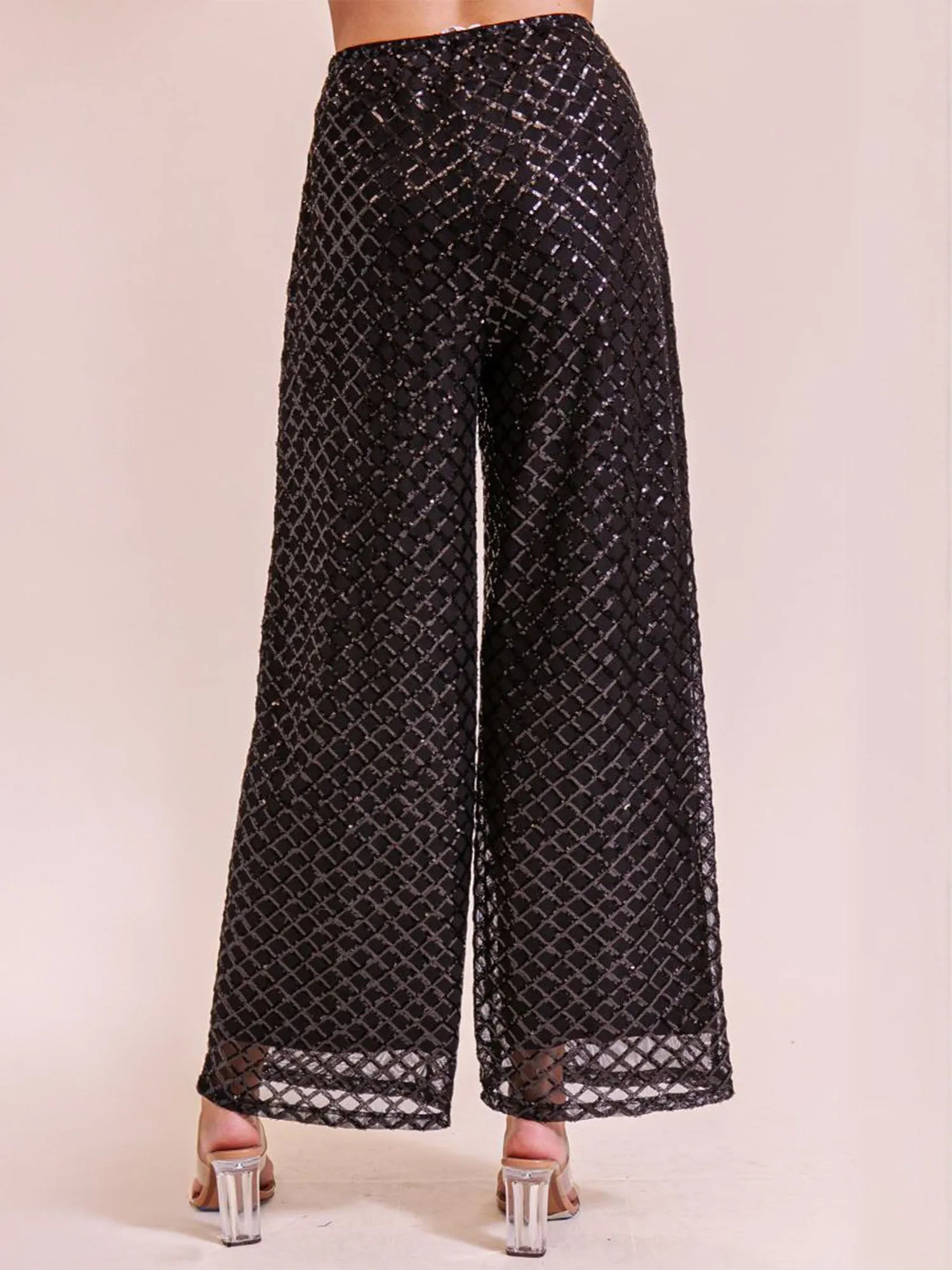 Sequin Wide Leg Pant