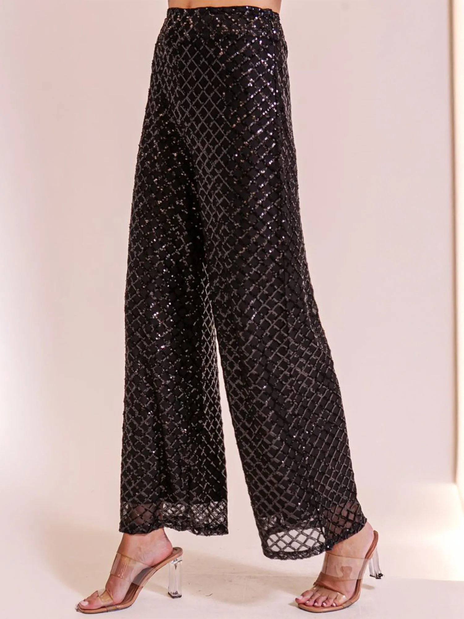 Sequin Wide Leg Pant