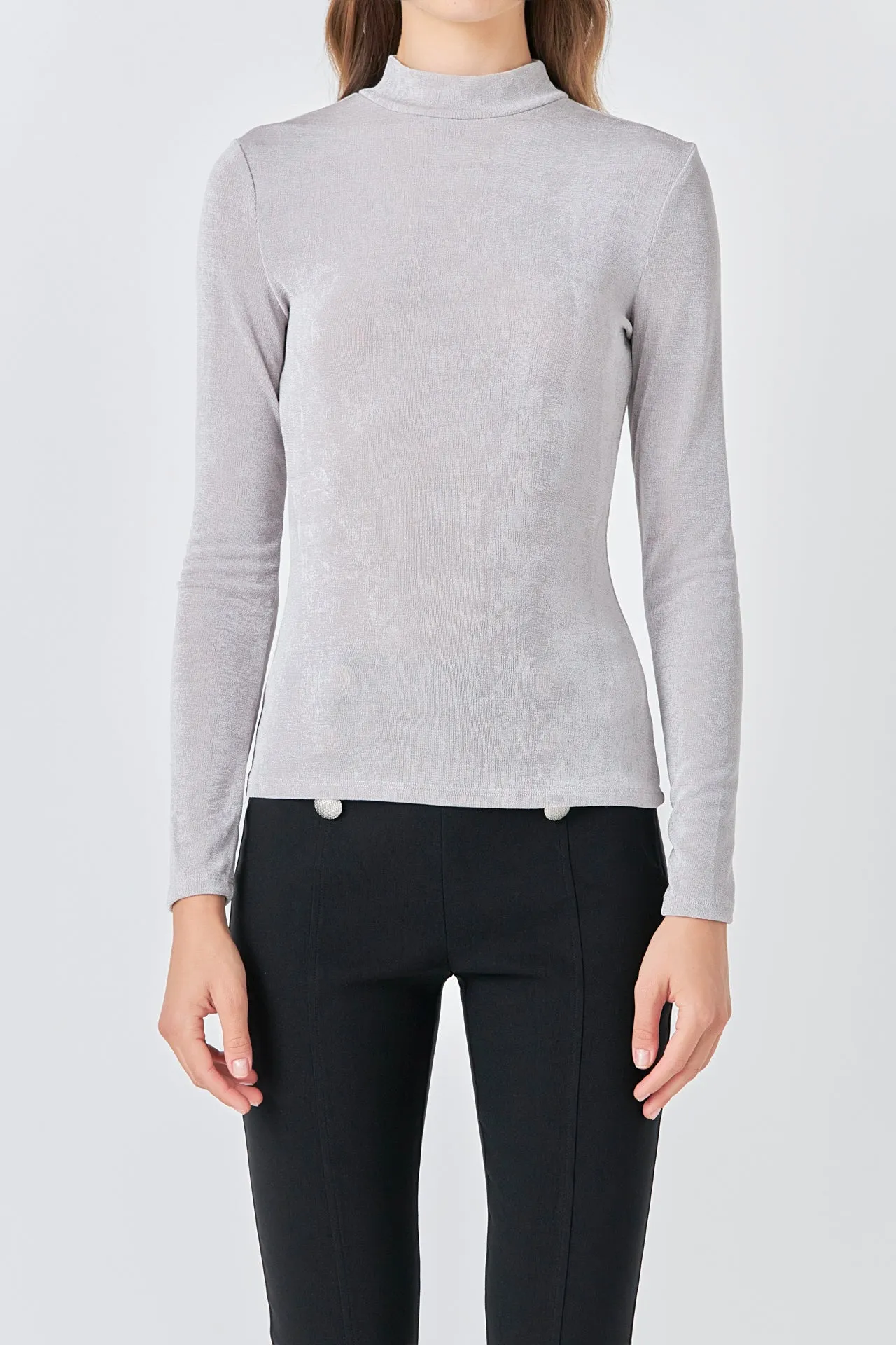 Sheen Stretch Long Sleeve Top