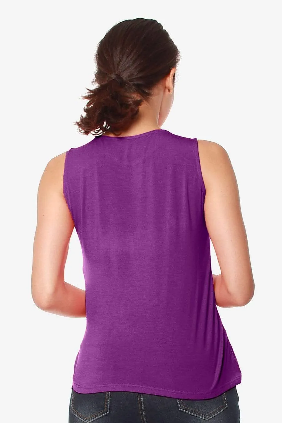 Sleeveless Caliana Frills Nursing Top Eggplant