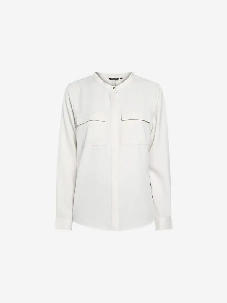 Wardrobe Off White Bery High-Low Blouse