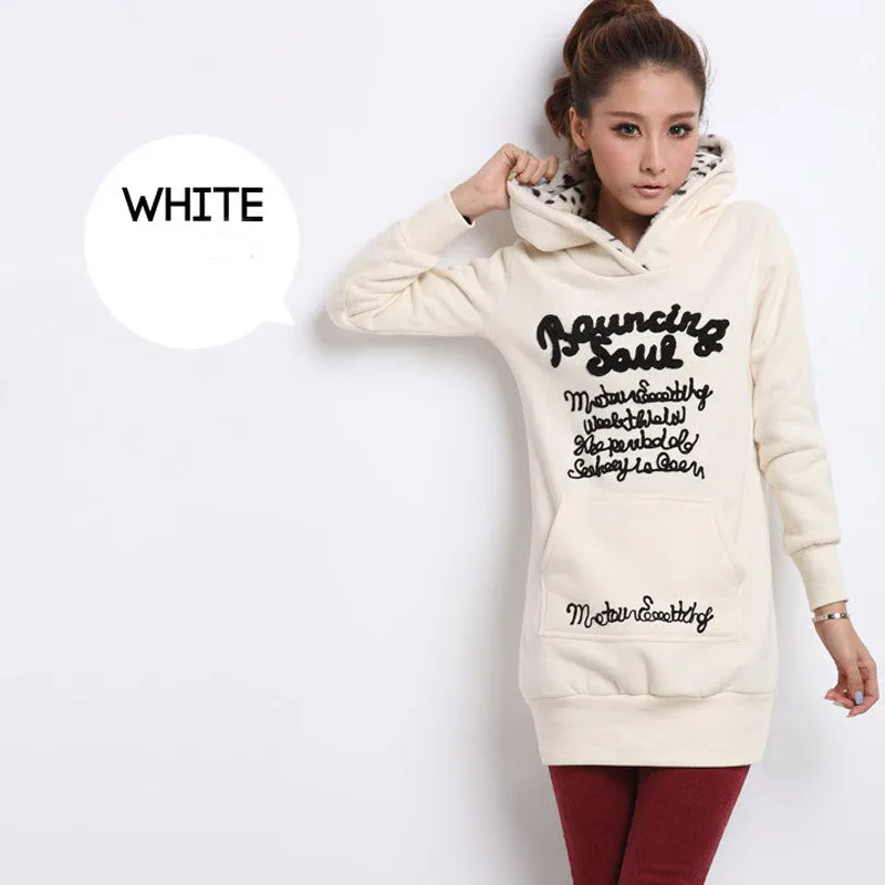 Womens Winter Jacket Trackwuit Hip-length Long Hat Cap Hoody Hoodies Hooded Outerwear Sweatshirt Casual Pullover